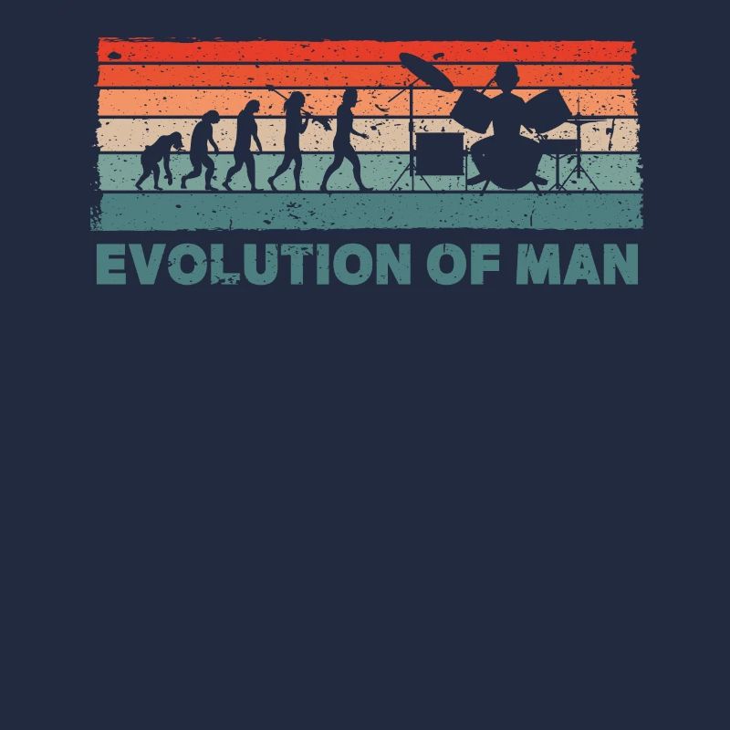 Retro Schlagzeuger Evolution Drummer