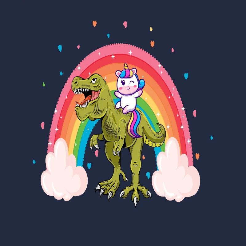 Einhorn Reiten Dinosaurier Mädchen Kinder Regenbogen Einhorn