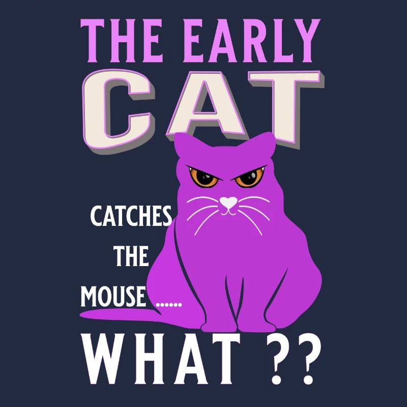 le chat précoce attrape la souris drôle de graisse de chat