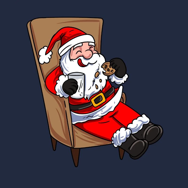 Weihnachtsmann isst Plätzchen