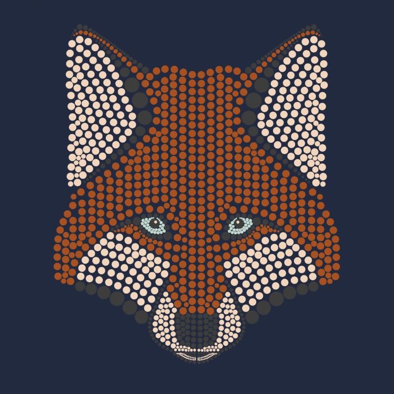 Conception d'animal de la forêt de renard parsemée de tête d'animal