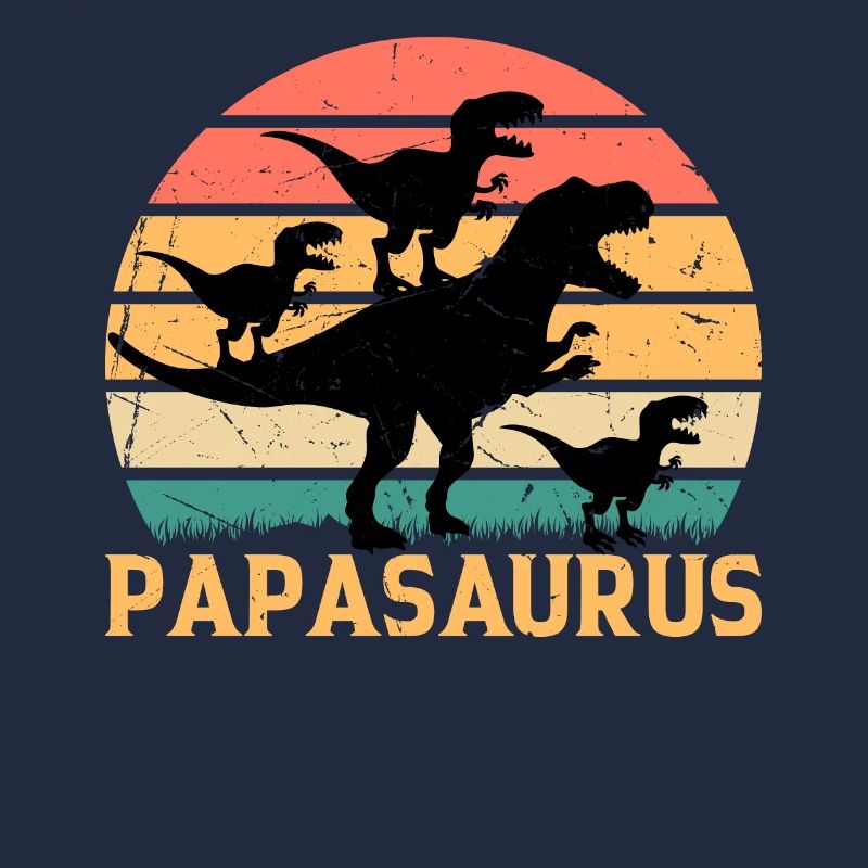 Papasaurus Papa With Three Kids - Papa Saurus Papa