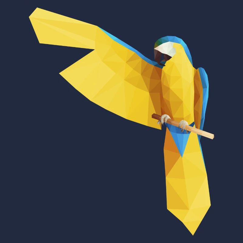 Bleu Ara Low Poly