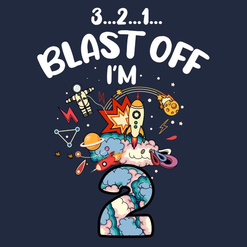 Blast Off Ich Bin2 Jahre Alt, 2. Geburtstag