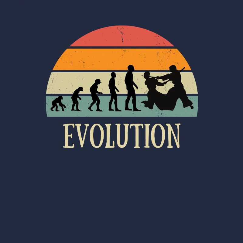 Evolution Aikido Mann Humor Kampfsport lustig