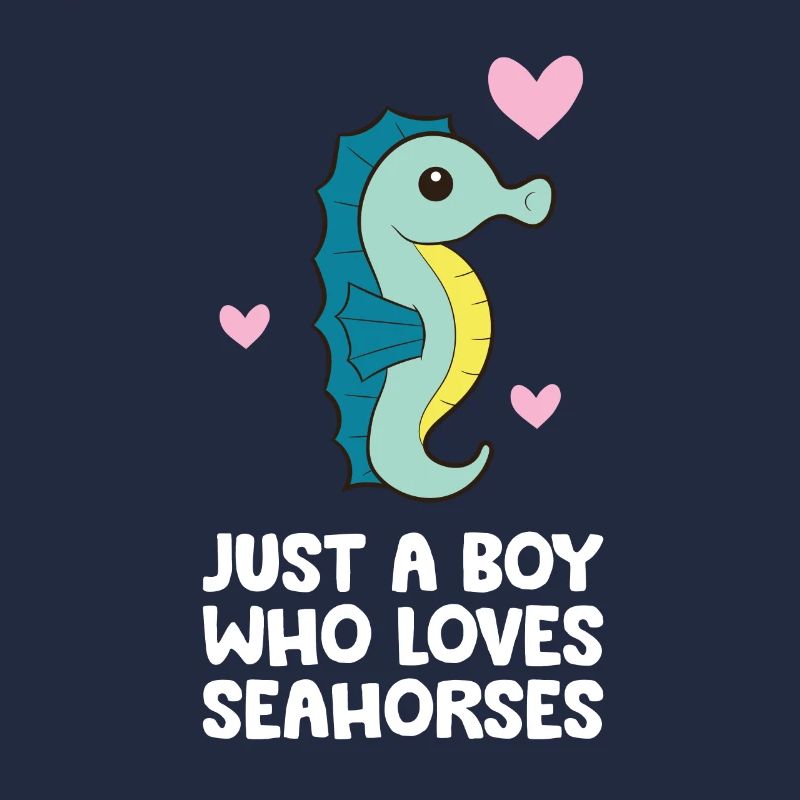 Nur ein Junge, der Seepferdchen liebt