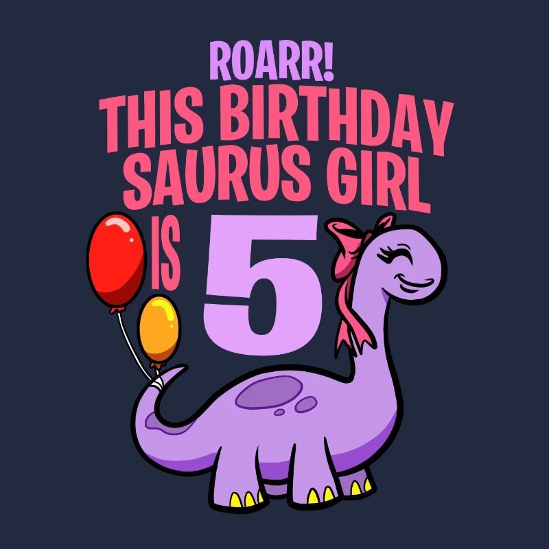Dieses Geburtstags-Saurus-Mädchen ist 5 Dinosaurier