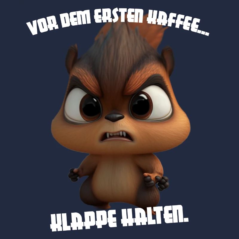 süßes Eichhörnchen mit Spruch Kaffee
