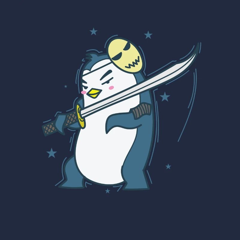 Pingouin avec masque et épée Antarctique