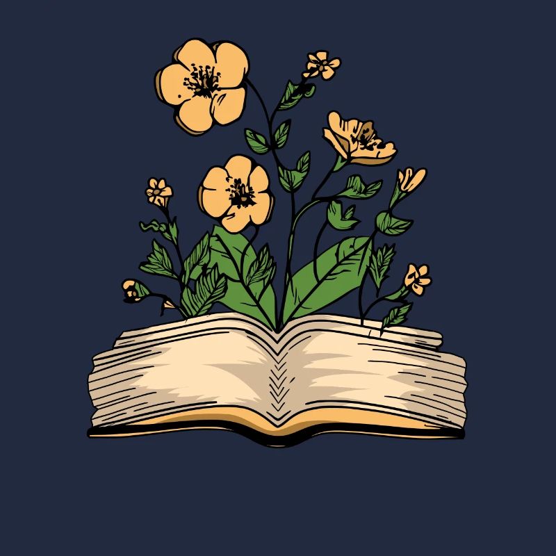 Buch Leseratte Bücherwurm Blumen
