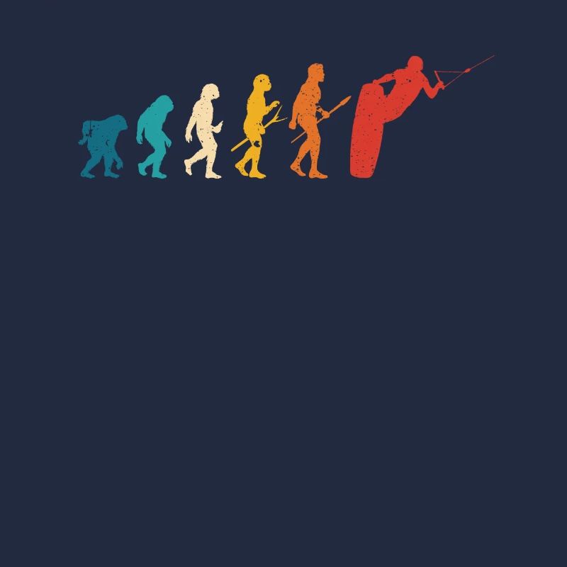 Retro Wakeboard Evolution des Menschen Wakeboarder