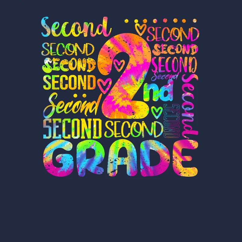 Tie Dye 2nd Grade Typography Team Teacher Second