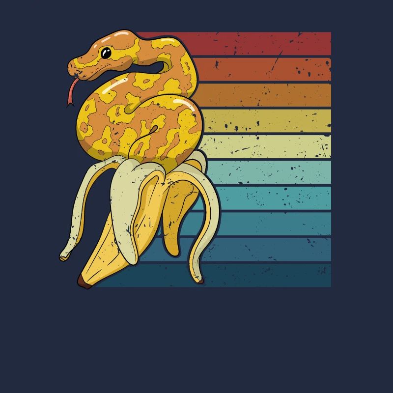 Retro Python Schlange Schuppenkriechtiere Banana