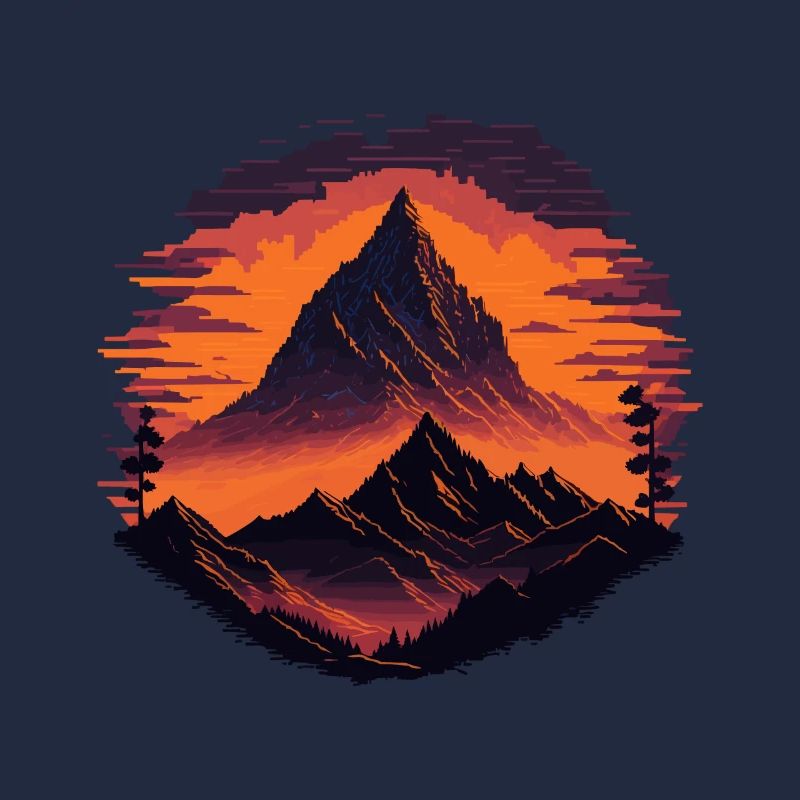 Montagnes Retro Pixel