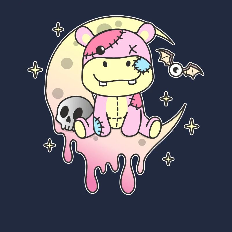 Kawaii Gothic Hippo Pastellfarben Gothic Goth