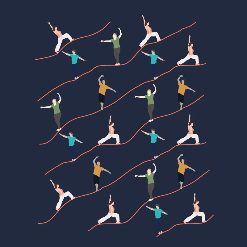 Pattern Illustration Slackers Balancing Indoor