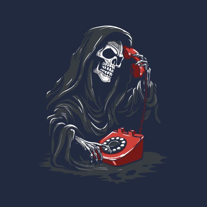 Rotes Sensenmann-Telefon