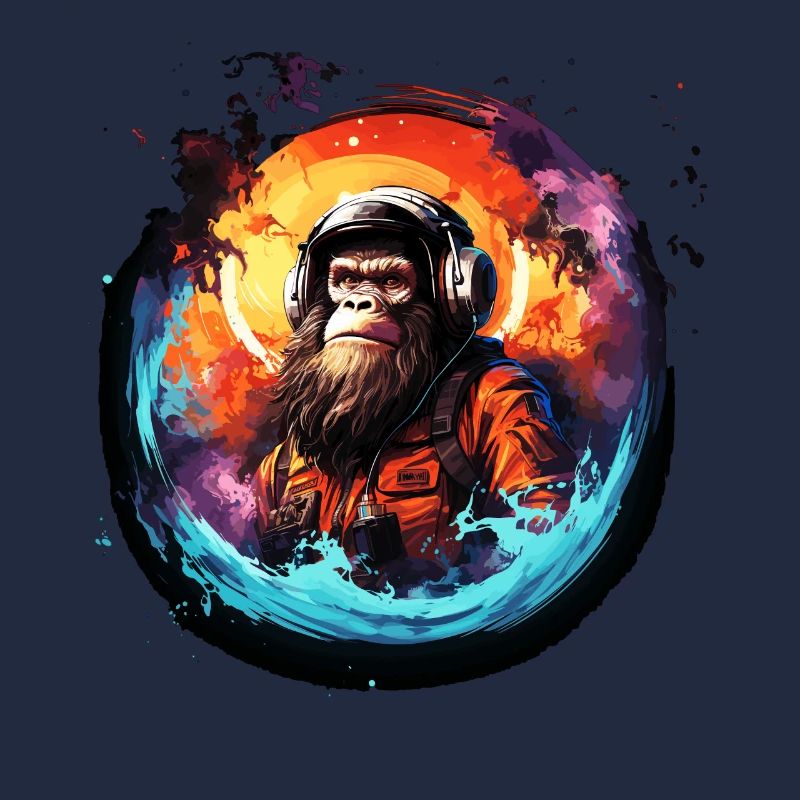 Astronaut Gorrilla - Outer Space Universe Monkey,