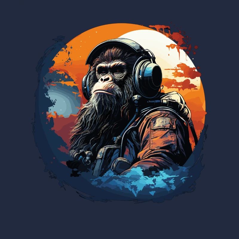 Cooler Affe mit Kopfhörer - Ape, Monkey Graphics