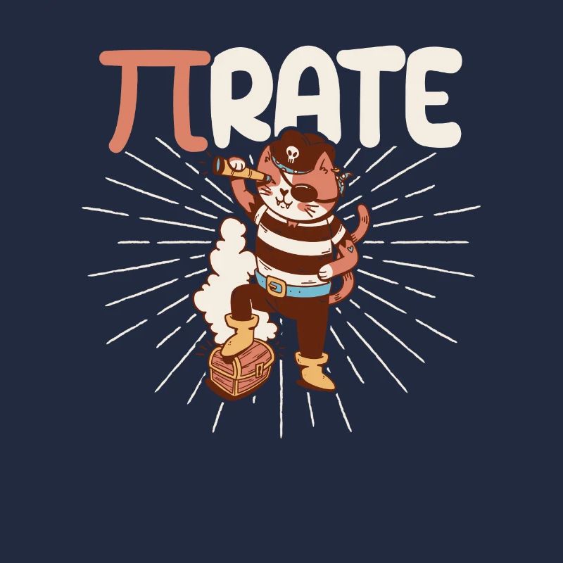Drôle Pi Day Math Science Chat Pirate