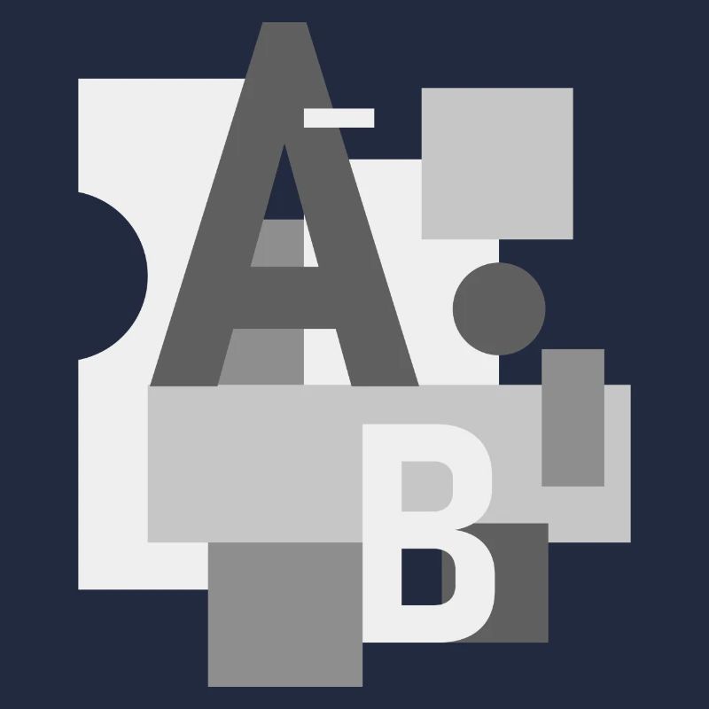 Abstraktes Bild mit Buchstaben A und B