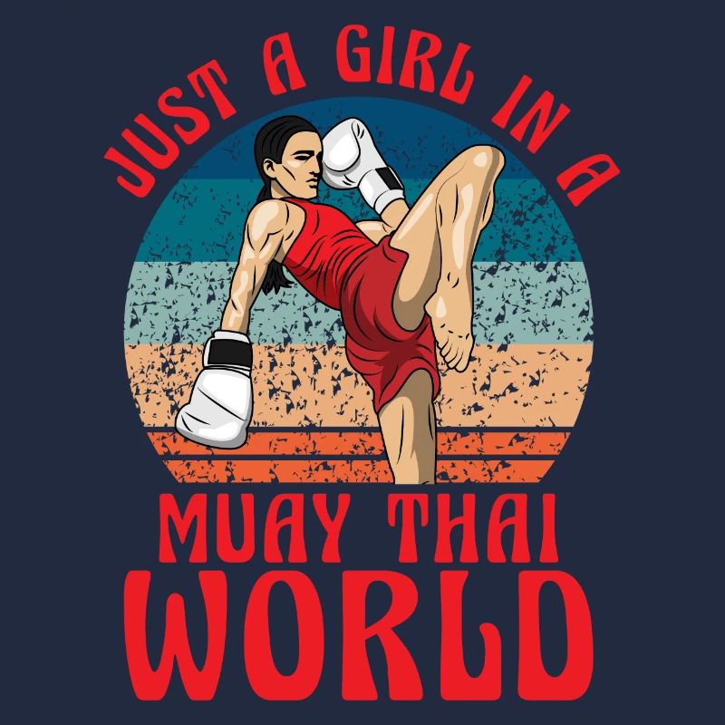 Nur ein Mädchen in einer Muay Thai Welt