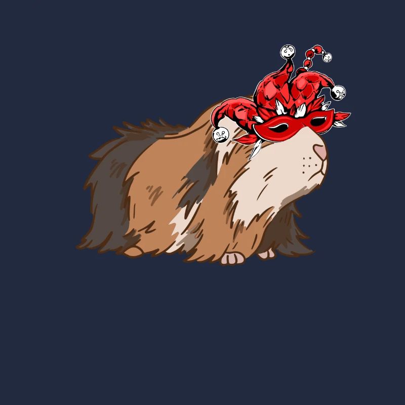 Cochon d’Inde de carnaval avec masque de carnaval