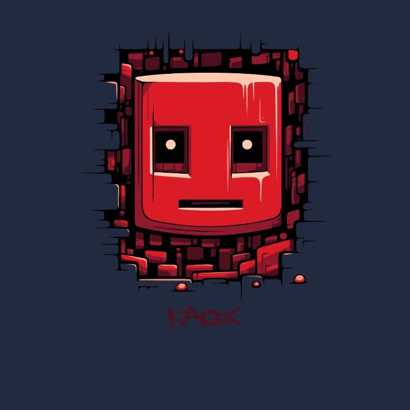 Surface fissurée : Visage de robot