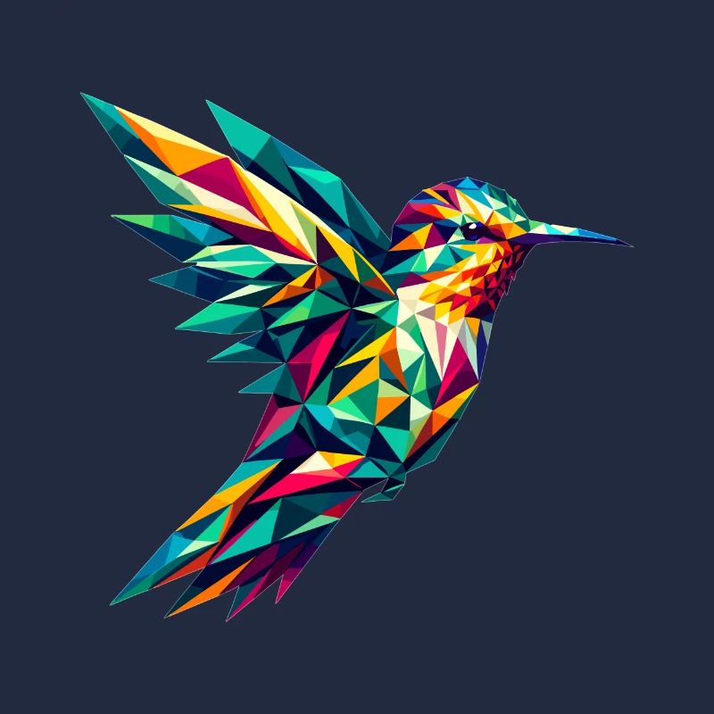 Colibri dans la représentation polygonale
