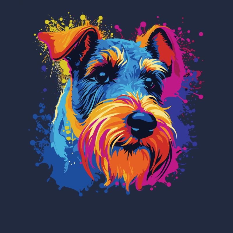 Wasserfarben Farbenfroher Drahthaar-Foxterrier