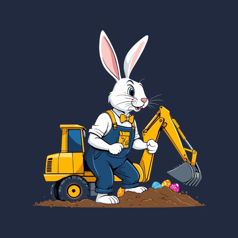 Easter Bunny Excavator Driver Easter Eggs Digging Funny