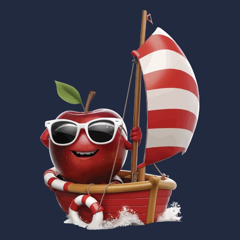 Obst Apfel Bootfahren Geschenk