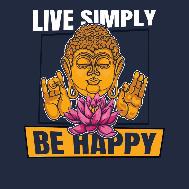 Vivre simplement être heureux Symbole de la statue bouddhiste