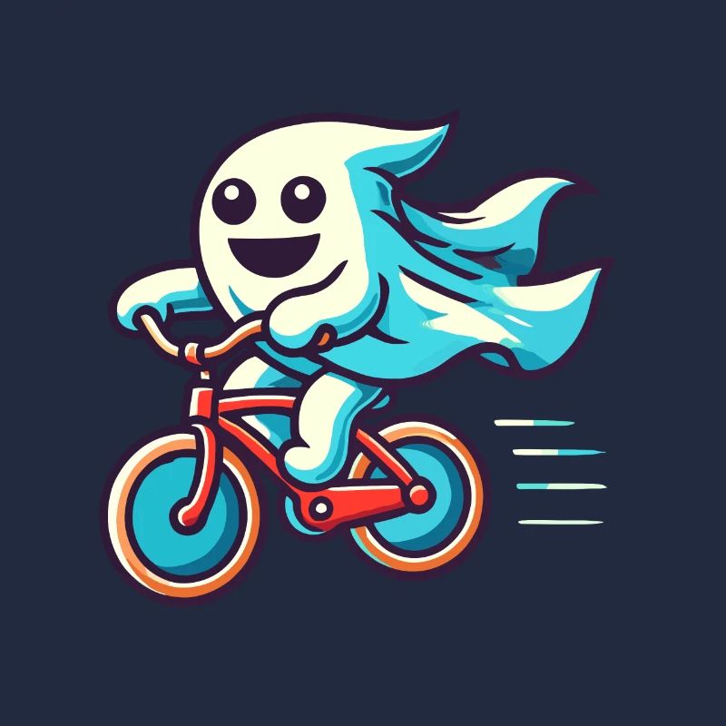 Bicycle Riding Ghost Funny Ghost