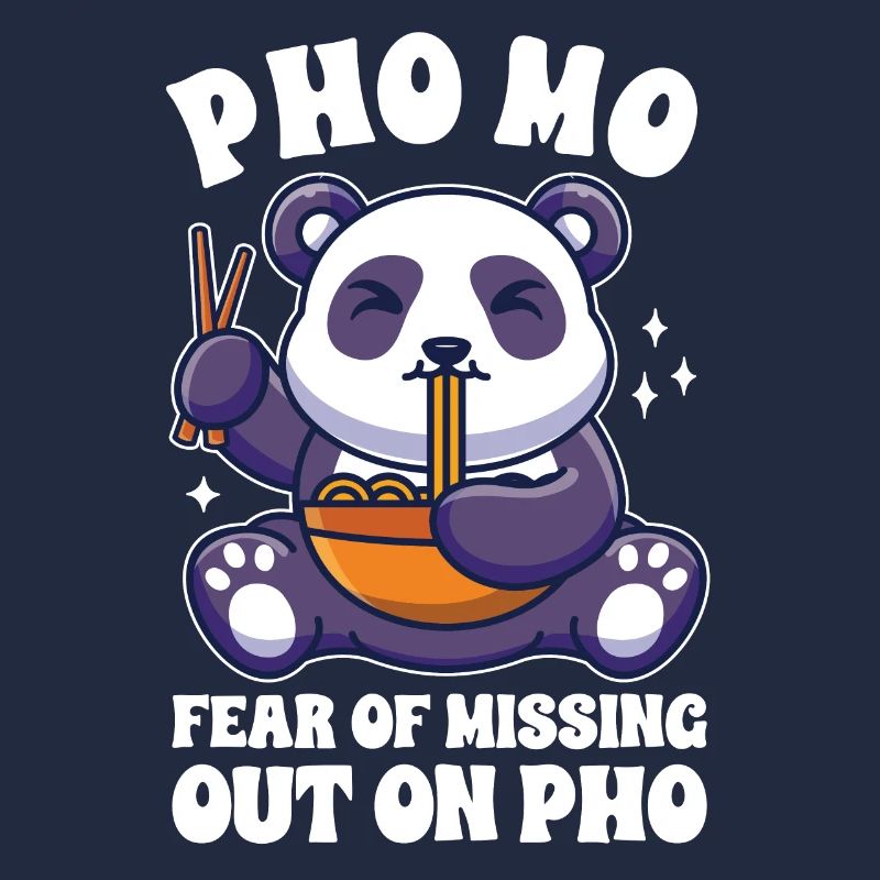 Drôle Pho Panda mignon mangeant Pho