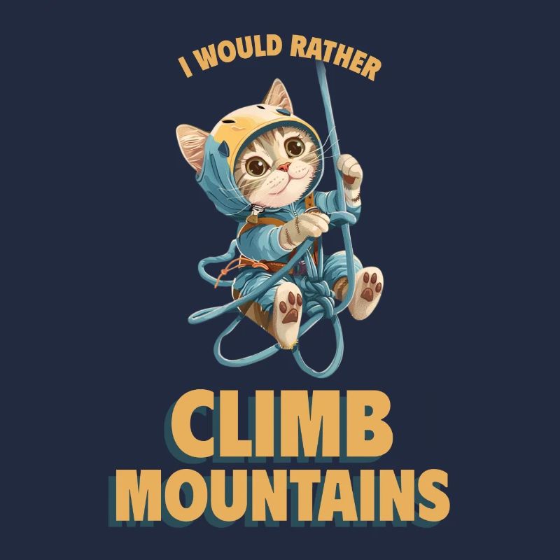 I would rather climb mountains Bergklettern Katze