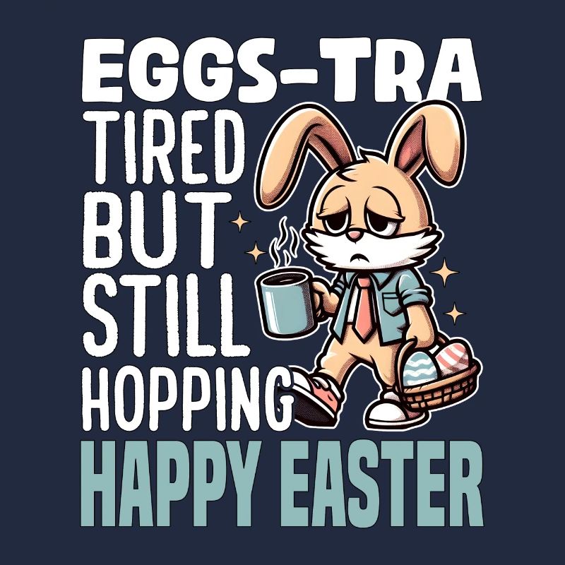 EGGS-TRA TIRED BUT STILL HOPPING HAPPY EASTER