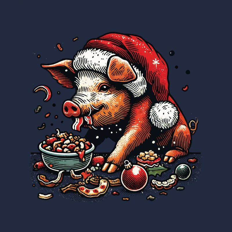 Christmas gluttony devoured with funny