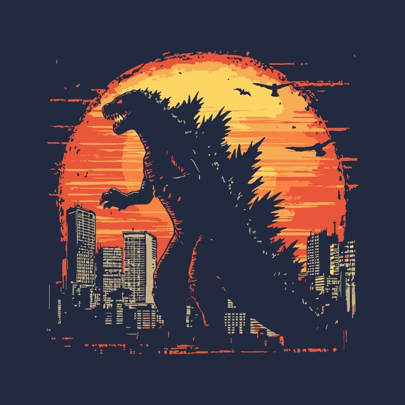 Kaiju Monster Design Sunset Geschenkidee
