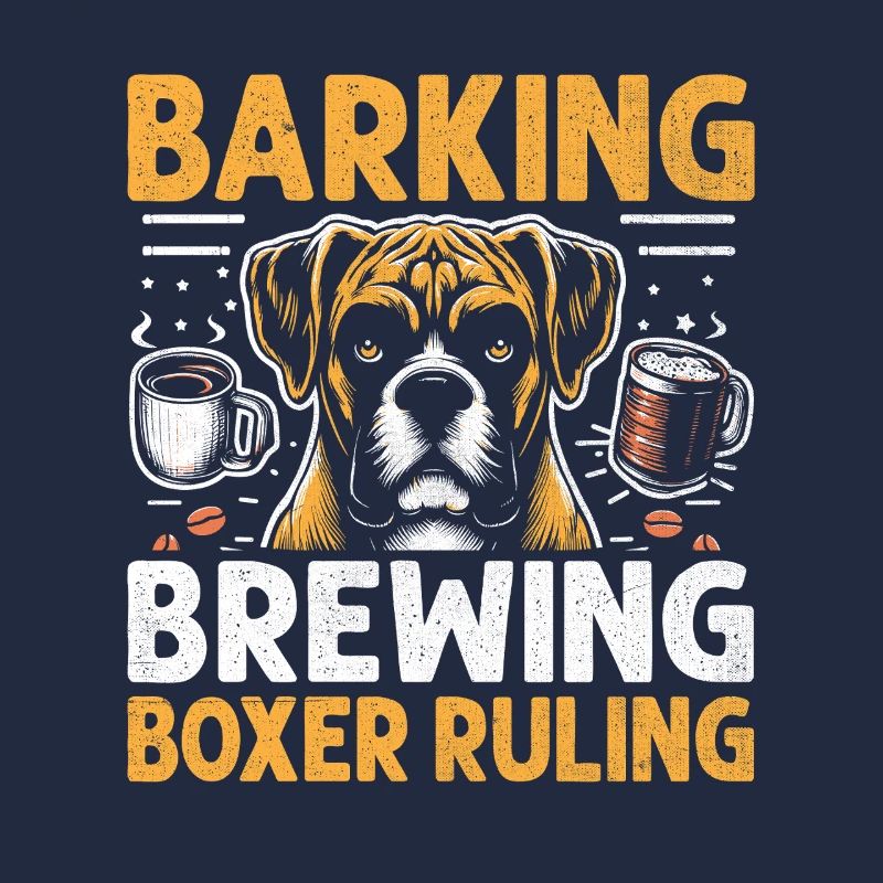 Barking Brewing Boxer Ruling Coffee Lover Dog