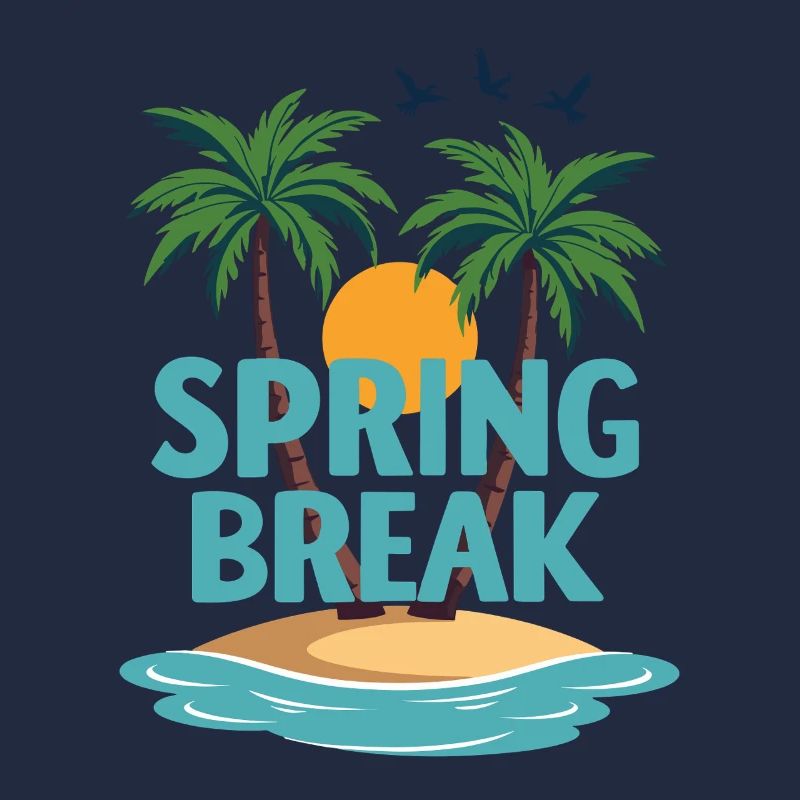 Spring Break Palm Trees Beach