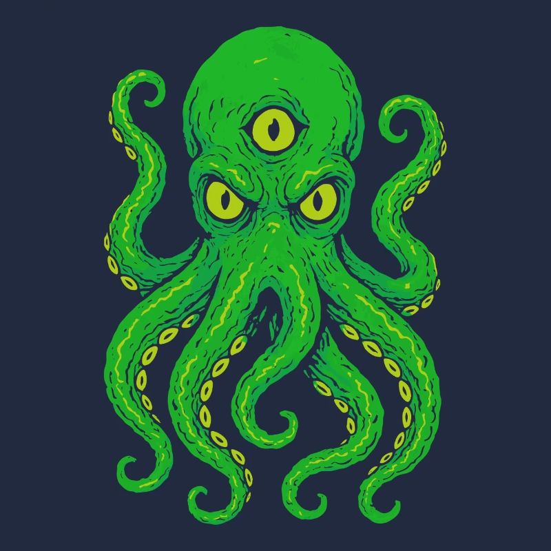 Tentacle Octopus with Third Eye Neon
