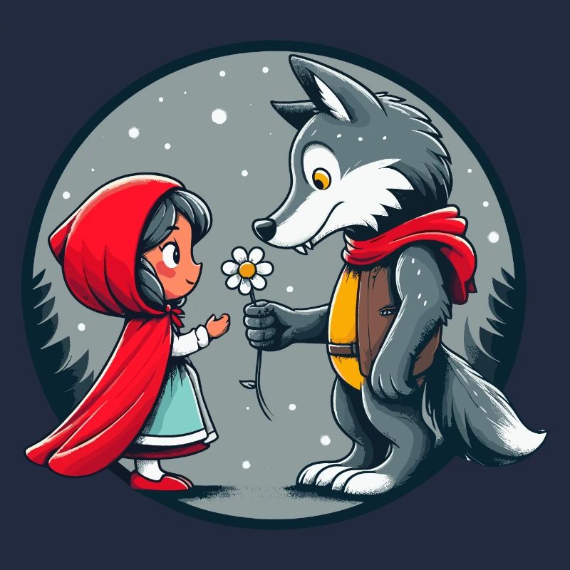 Rotkäppchen Wolf Märchen Kinder Blume Märchenfigur