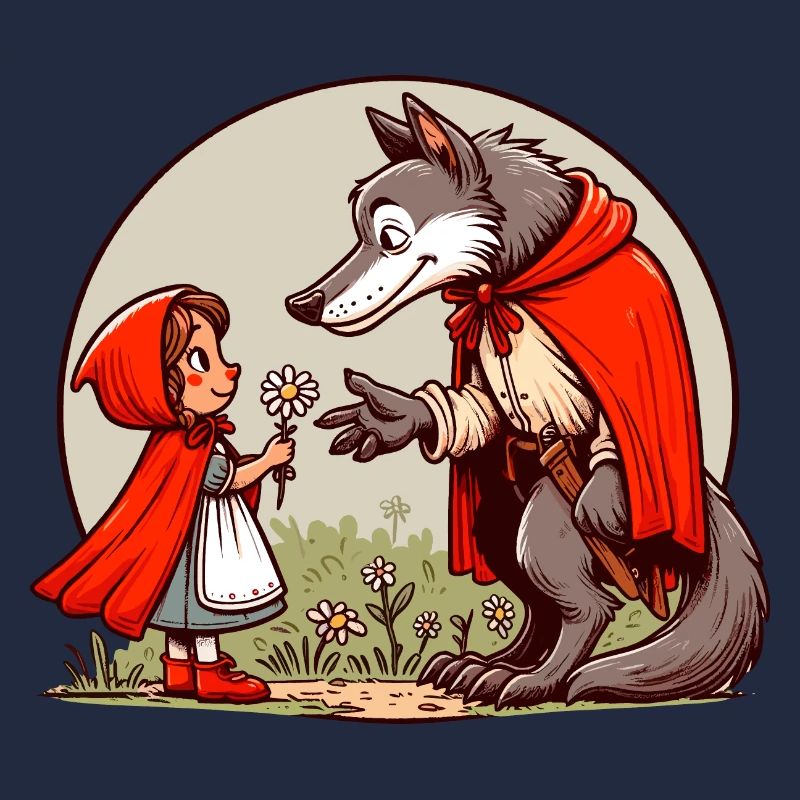 Rotkäppchen Märchen Wolf Niedlich Märchenfigur