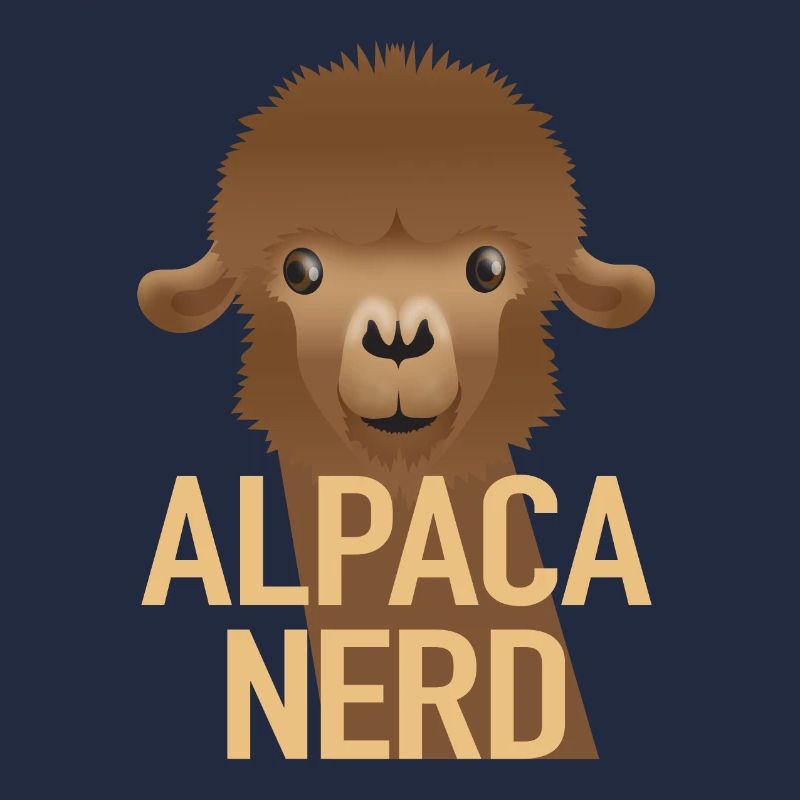 Alpaka-Nerd mit süßem Alpaka-Gesicht
