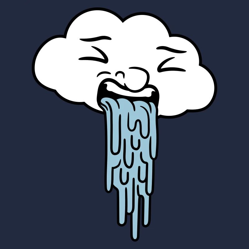 puking funny rain cloud