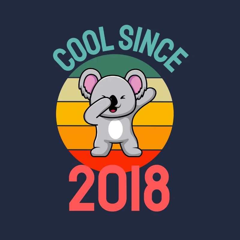 Cool seit 2018 Retro Dabbing Koala 4. Geburtstag