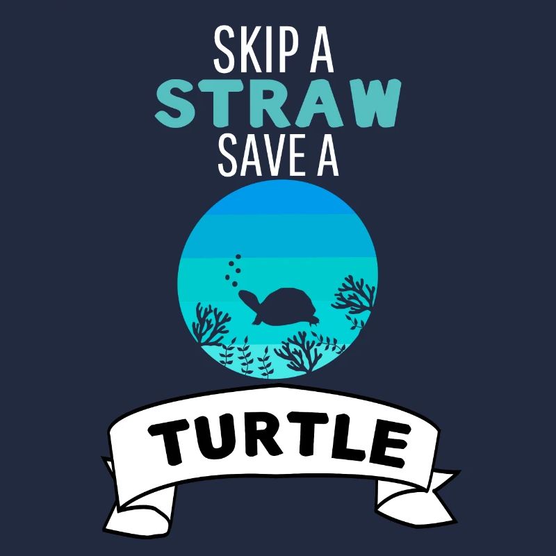 Lass ein Strohhalm weg rette eine Schildkröte