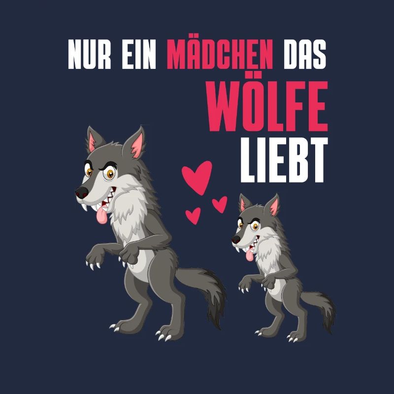 Raubtier Wolf Mädchen Wald Tier Geschenk Wolf