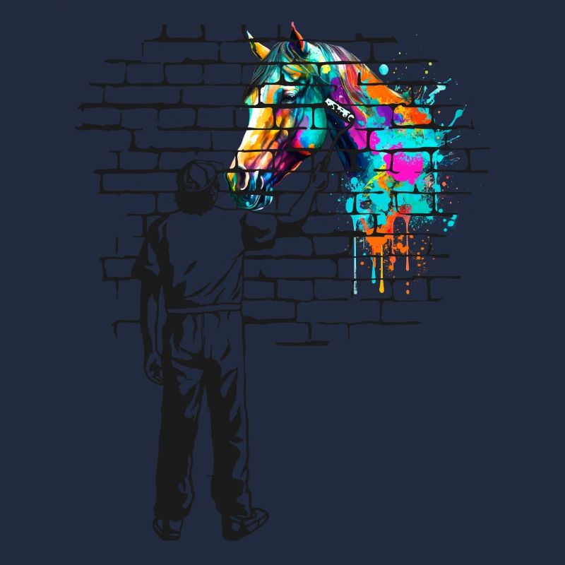 Peinture murale en briques de cheval